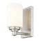 Z-Lite Soledad Wall Sconce, 1-Light, 4.5 In.W x 6 In.L x 7.5 In.H, Brushed Nickel/White 485-1S-BN - alternate 7
